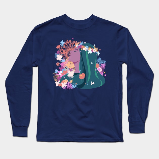 blooming flora Lady Long Sleeve T-Shirt by Memoalatouly